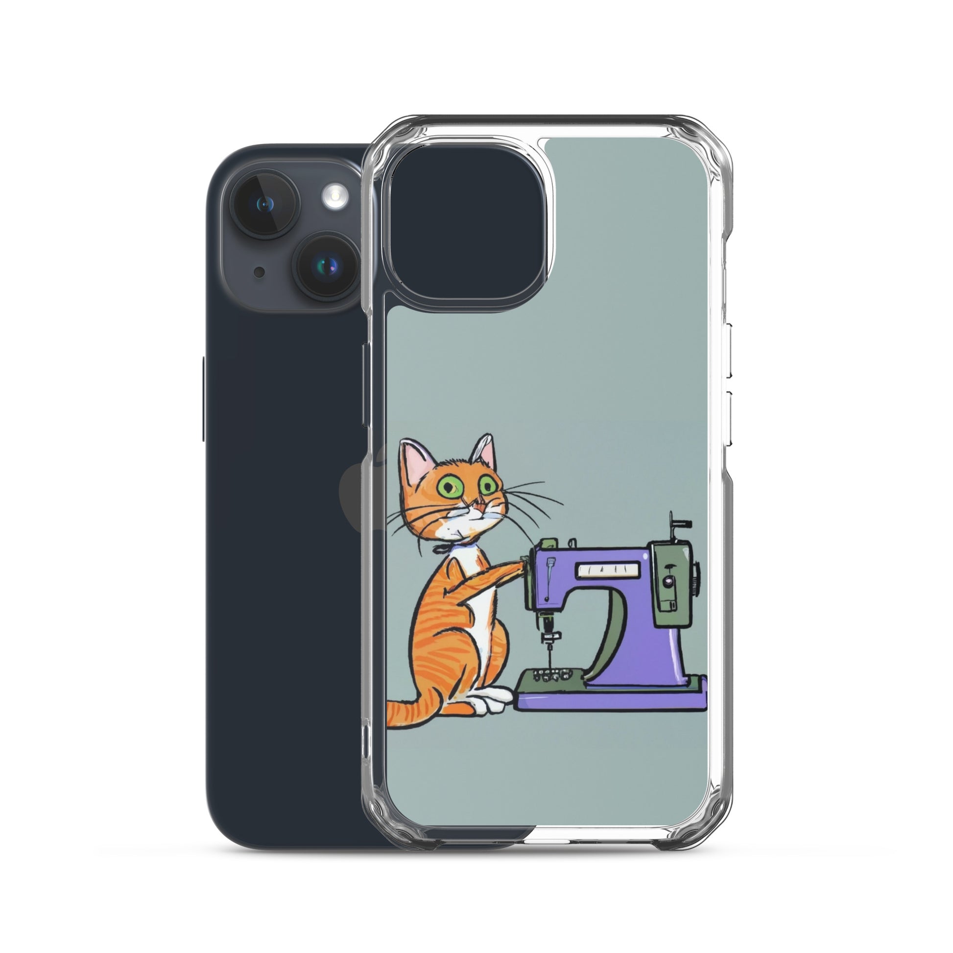 iPhone® "Sewing Cats" Clear Phone Case Design – The Perfect Gift for People who Love to Sew