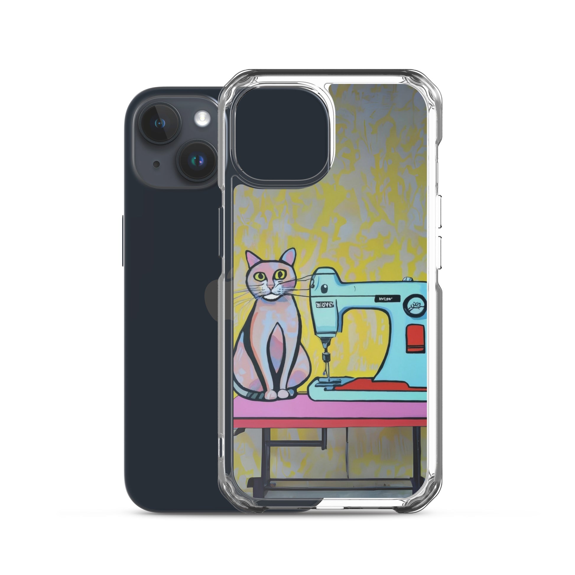 iPhone® "Sewing Cats" Clear Phone Case Design – The Perfect Gift for People who Love to Sew