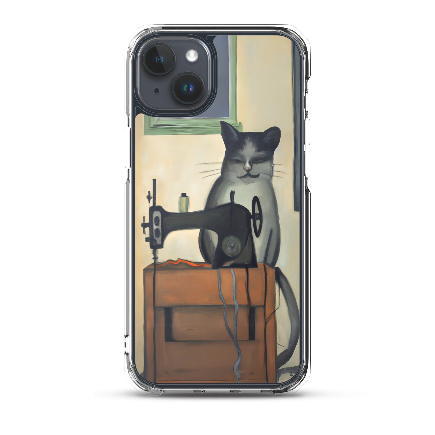 iPhone® "Sewing Cats" Clear Phone Case Design – The Perfect Gift for People who Love to Sew