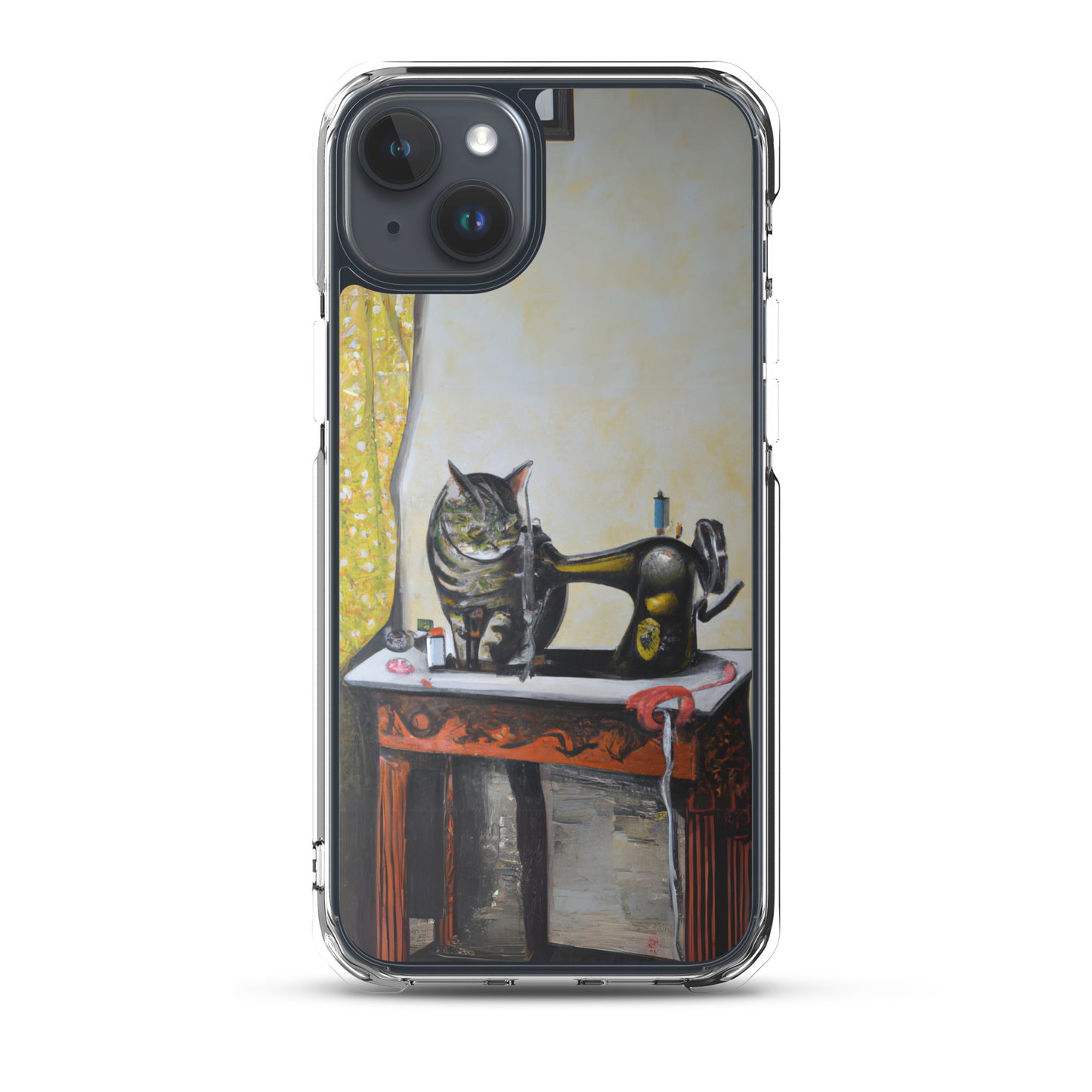 iPhone® Sewing Cats Clear Phone Case 1