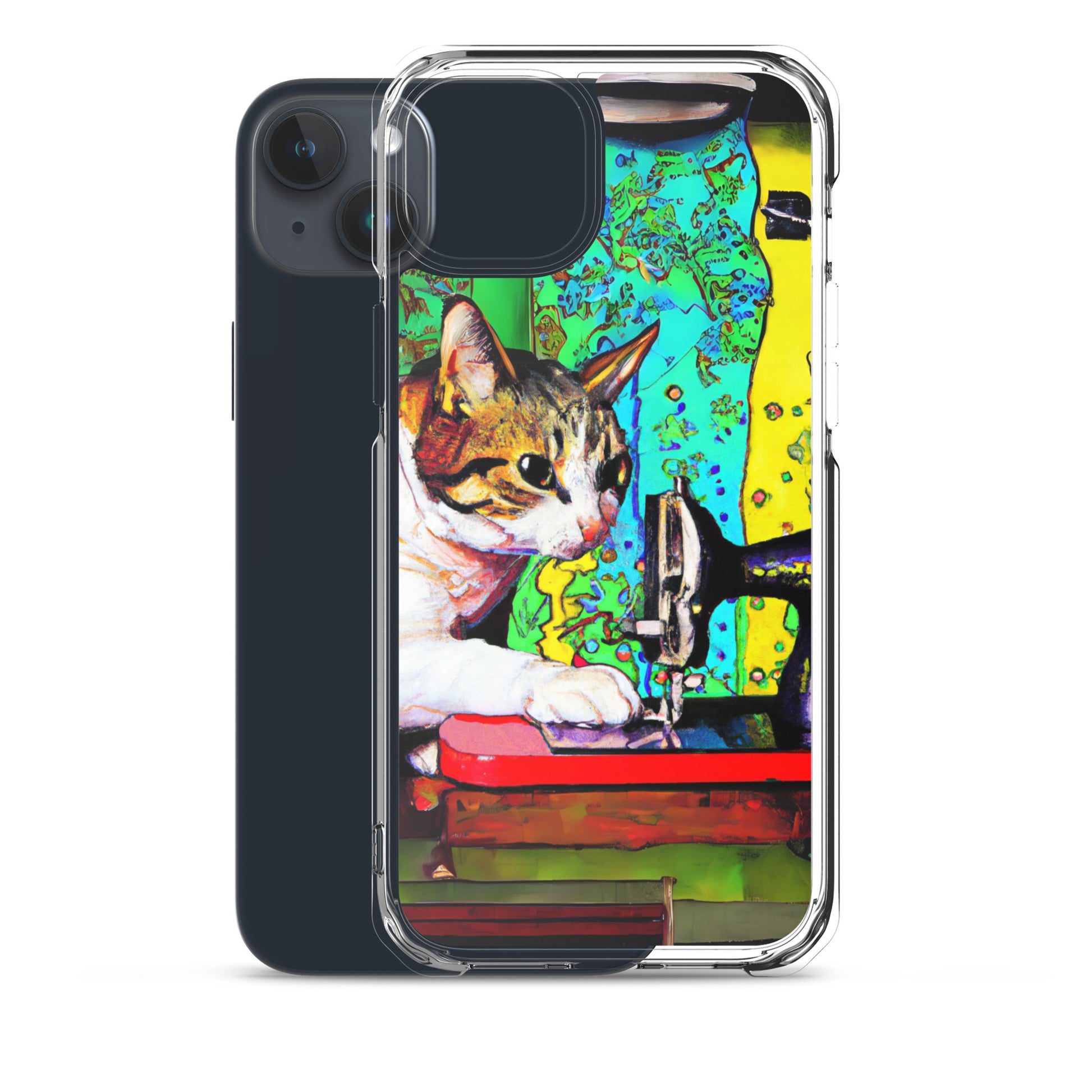 iPhone® "Sewing Cats" Clear Phone Case Design – The Perfect Gift for People who Love to Sew