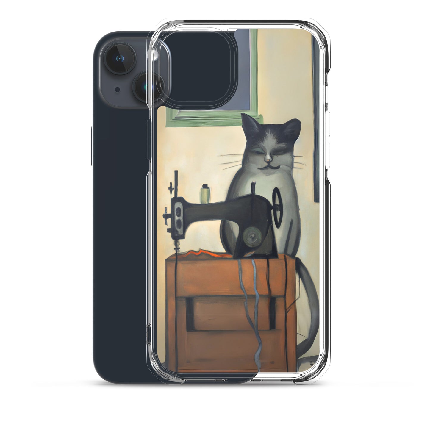 iPhone® "Sewing Cats" Clear Phone Case Design – The Perfect Gift for People who Love to Sew