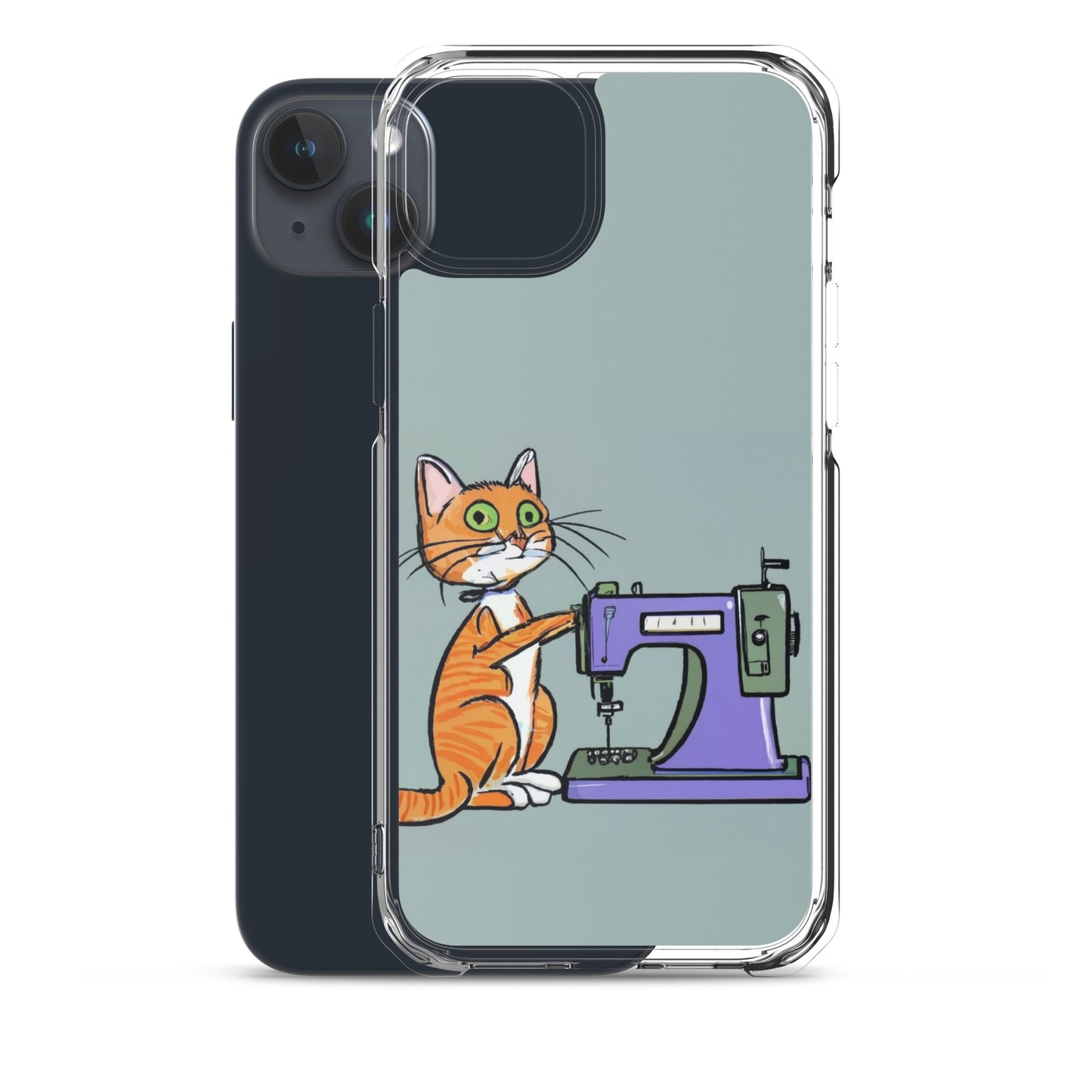 iPhone® "Sewing Cats" Clear Phone Case Design – The Perfect Gift for People who Love to Sew