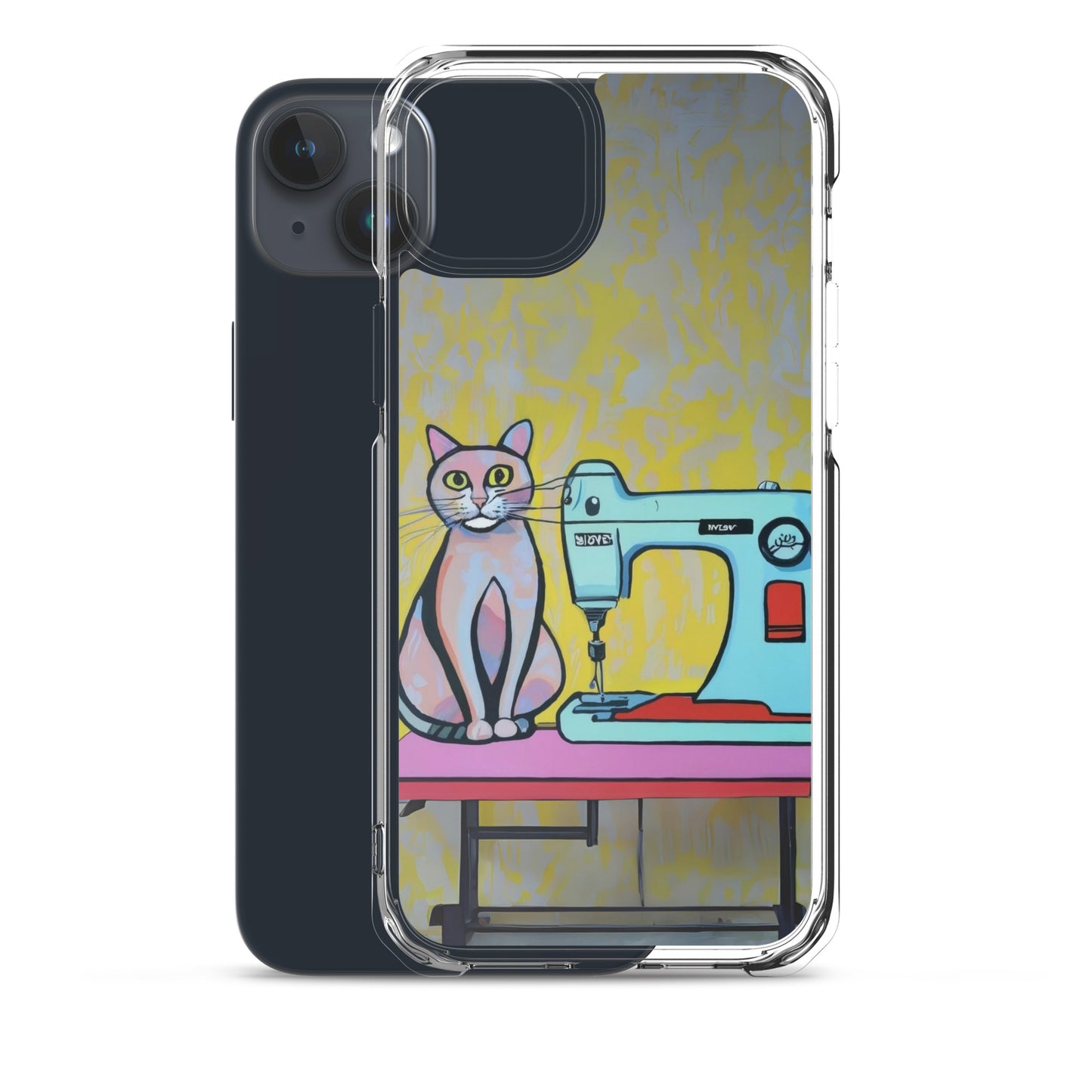 iPhone® "Sewing Cats" Clear Phone Case Design – The Perfect Gift for People who Love to Sew