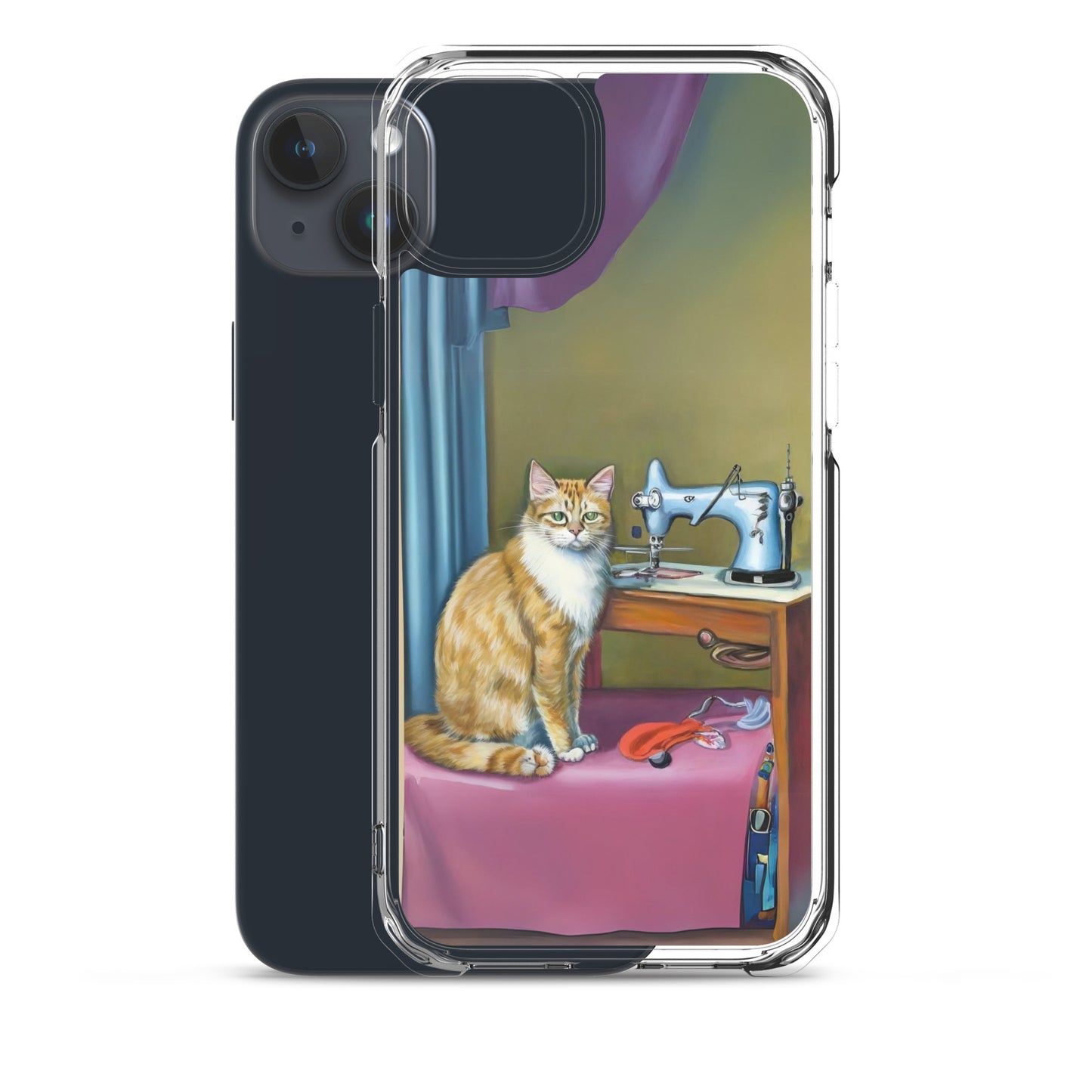 iPhone® "Sewing Cats" Clear Phone Case Design – The Perfect Gift for People who Love to Sew