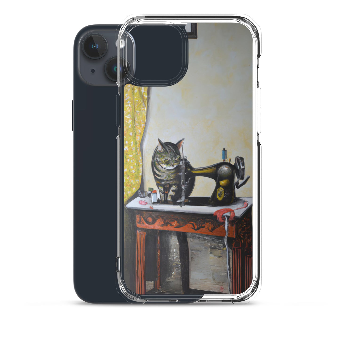 iPhone® Sewing Cats Clear Phone Case 1