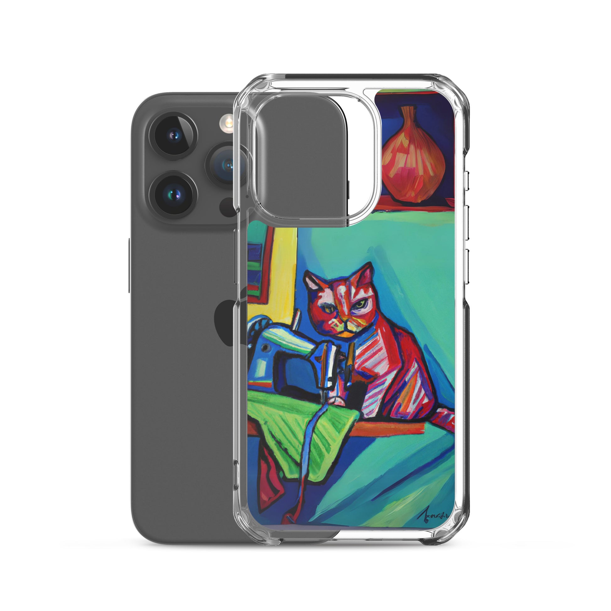 iPhone® "Sewing Cats" Clear Phone Case Design – The Perfect Gift for People who Love to Sew