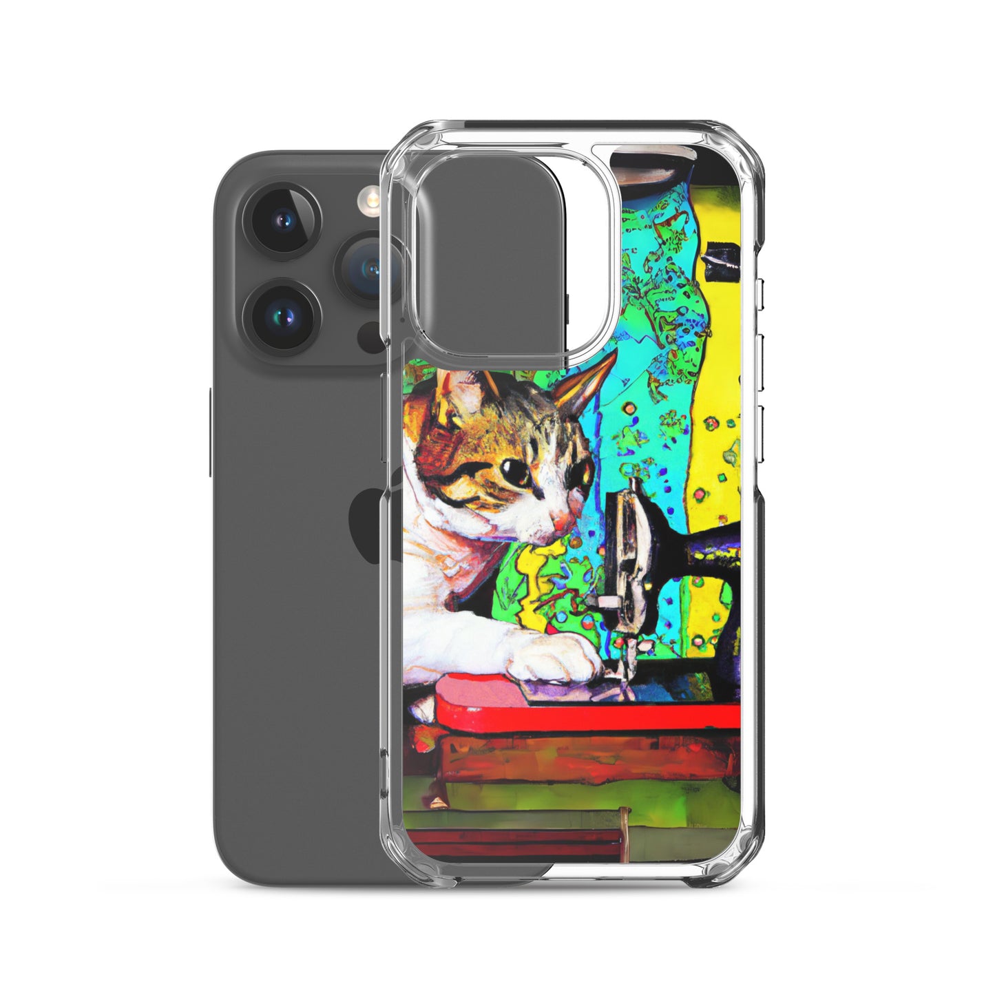 iPhone® "Sewing Cats" Clear Phone Case Design – The Perfect Gift for People who Love to Sew