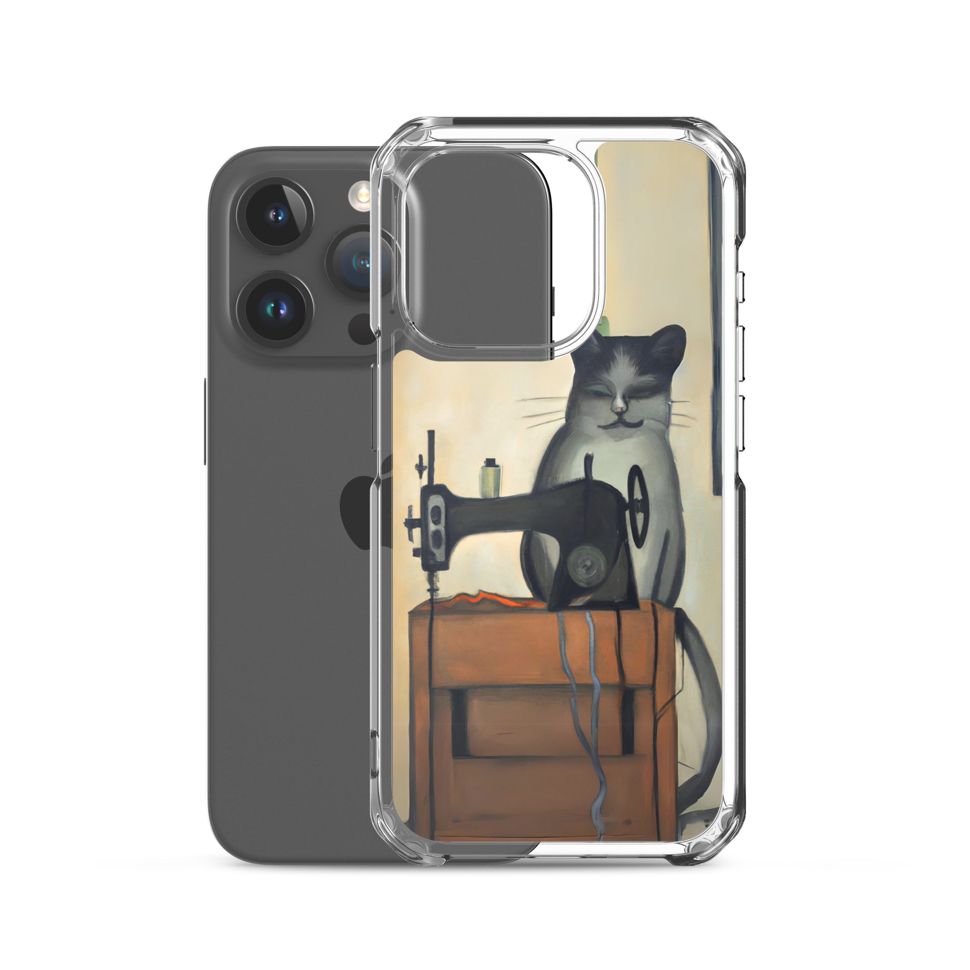 iPhone® "Sewing Cats" Clear Phone Case Design – The Perfect Gift for People who Love to Sew