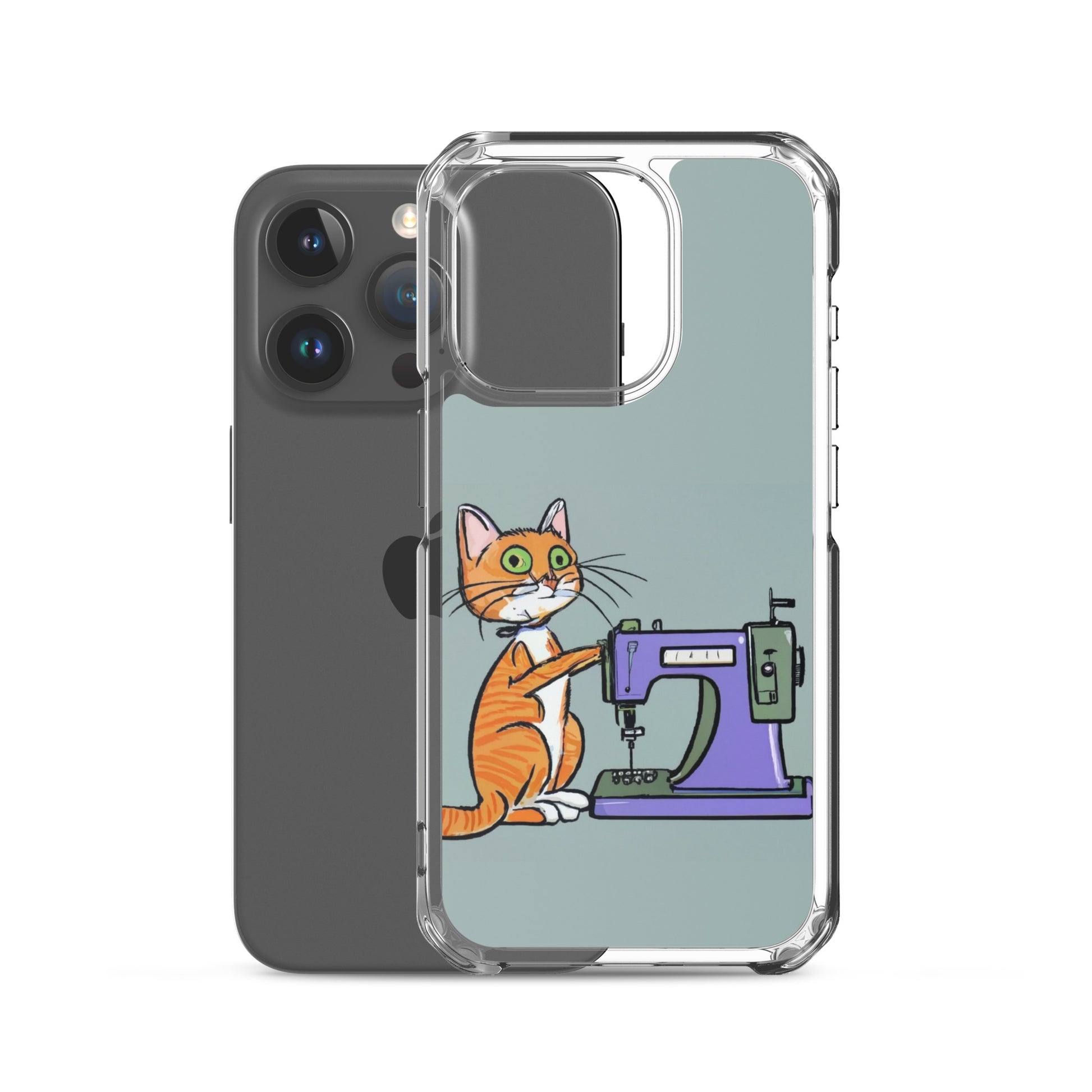 iPhone® "Sewing Cats" Clear Phone Case Design – The Perfect Gift for People who Love to Sew