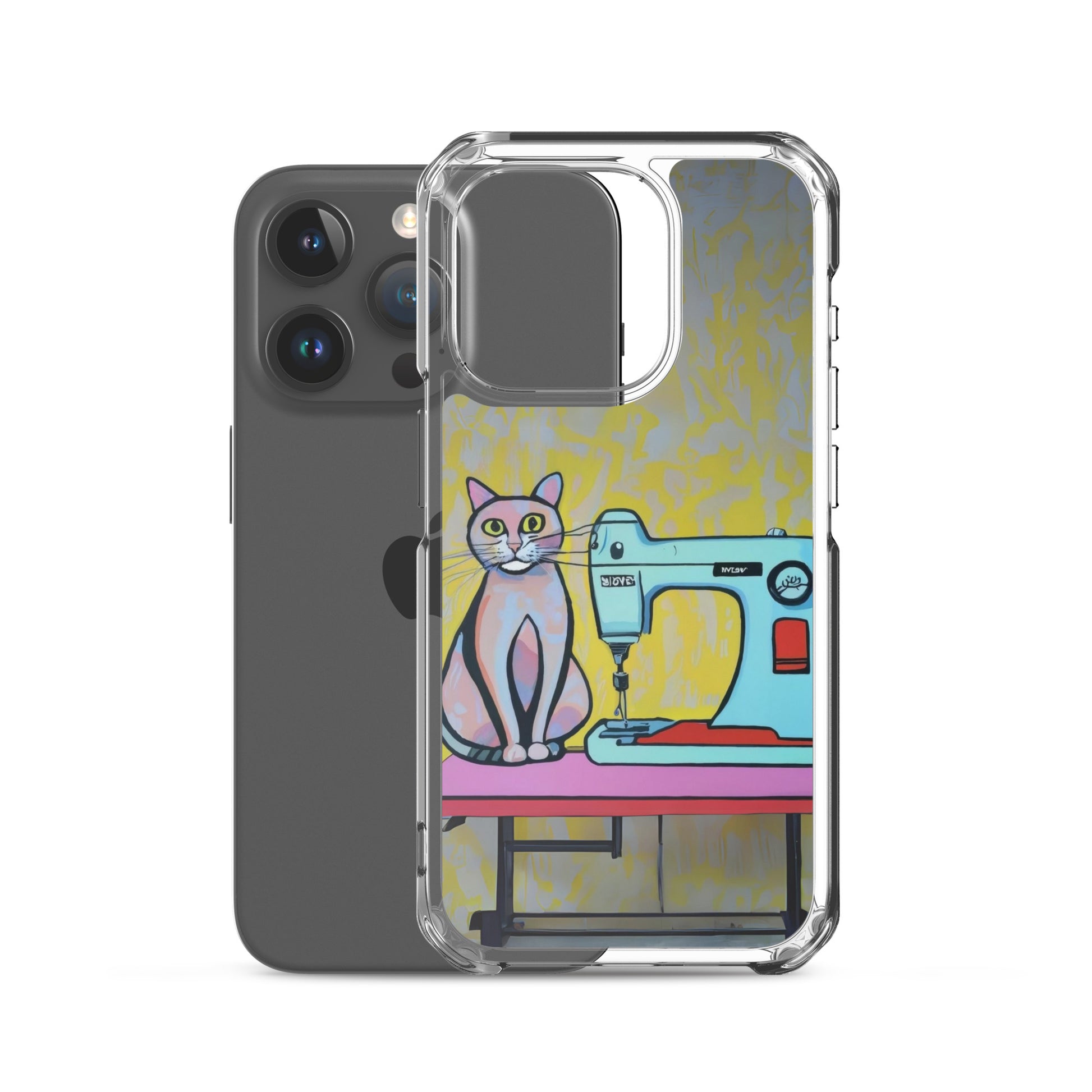 iPhone® "Sewing Cats" Clear Phone Case Design – The Perfect Gift for People who Love to Sew