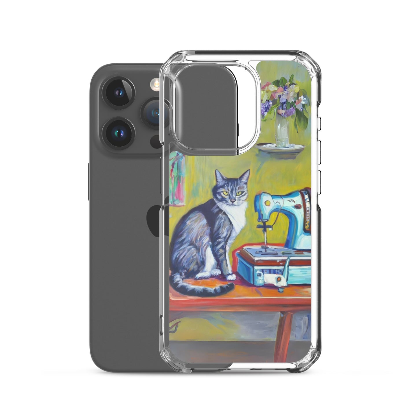 iPhone® "Sewing Cats" Clear Phone Case Design – The Perfect Gift for People who Love to Sew