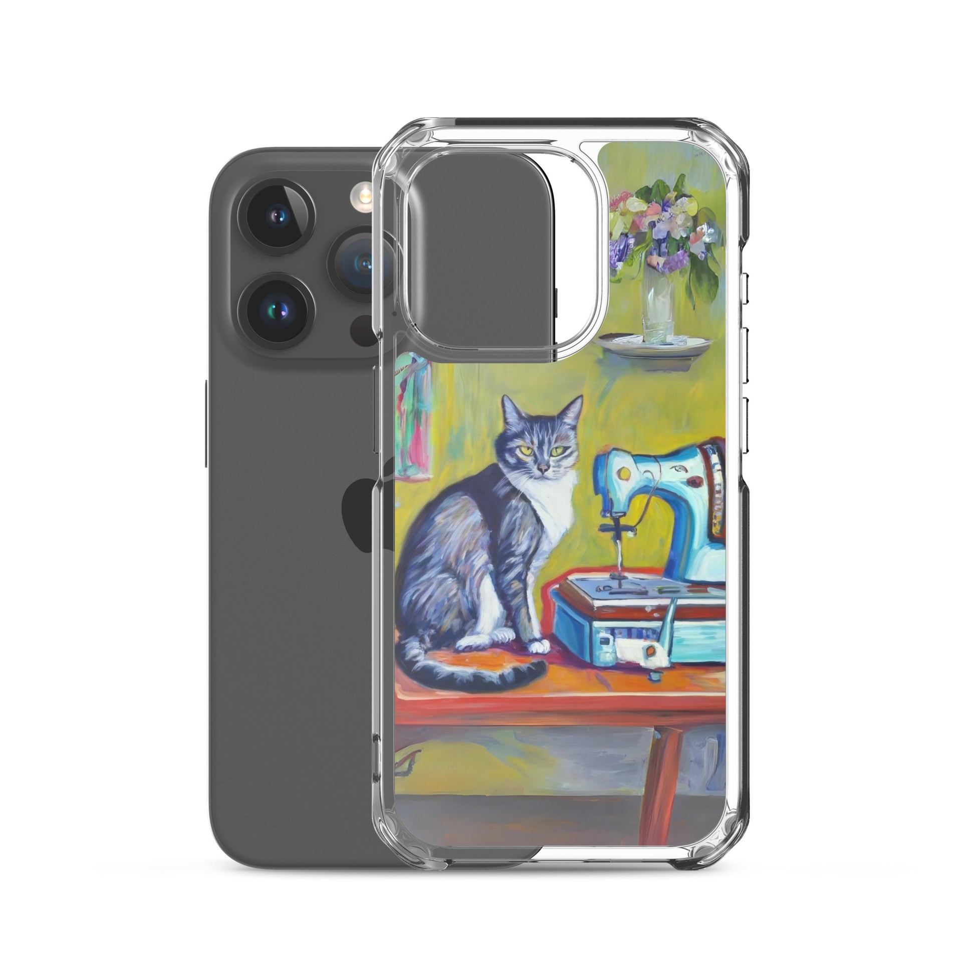 iPhone® "Sewing Cats" Clear Phone Case Design – The Perfect Gift for People who Love to Sew