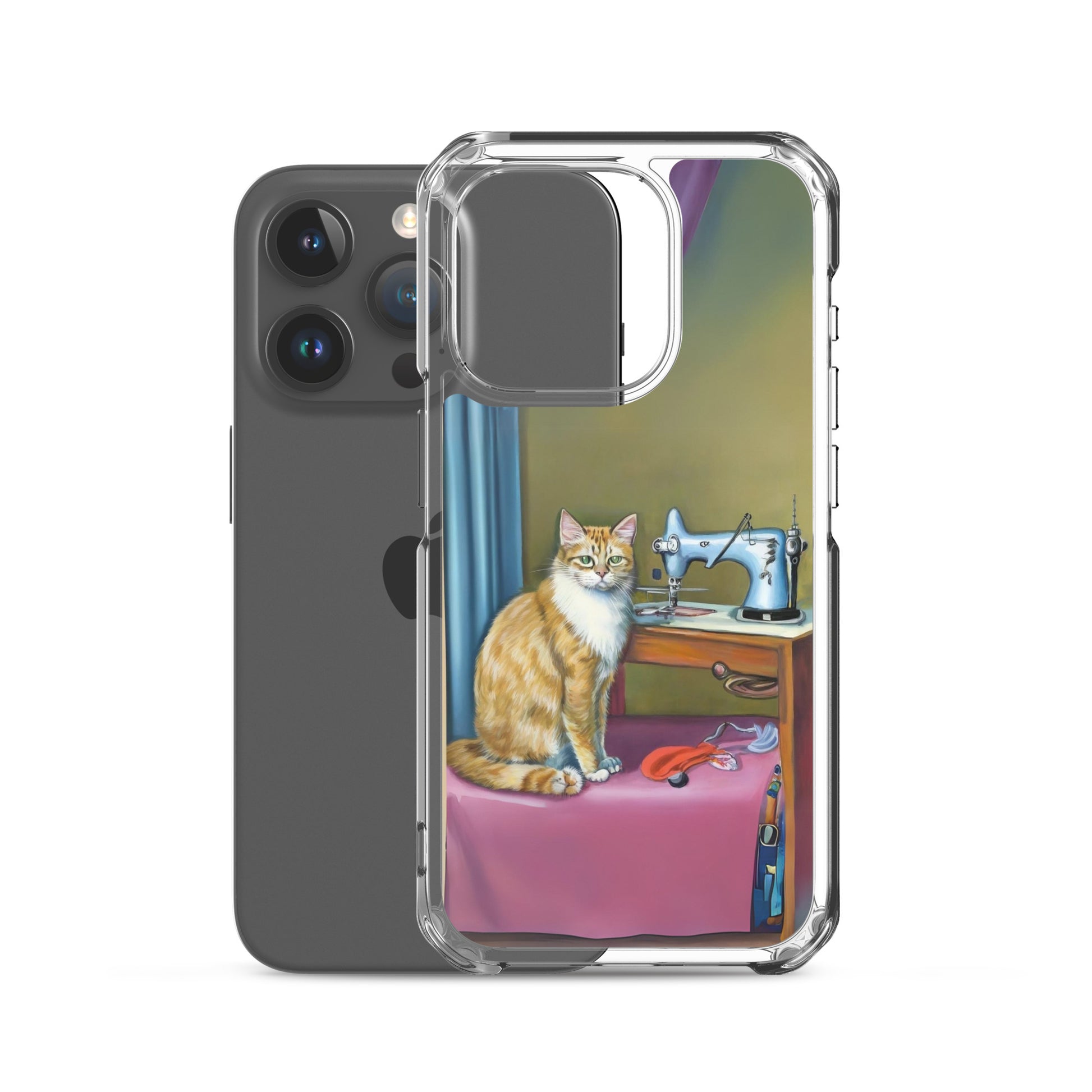 iPhone® "Sewing Cats" Clear Phone Case Design – The Perfect Gift for People who Love to Sew