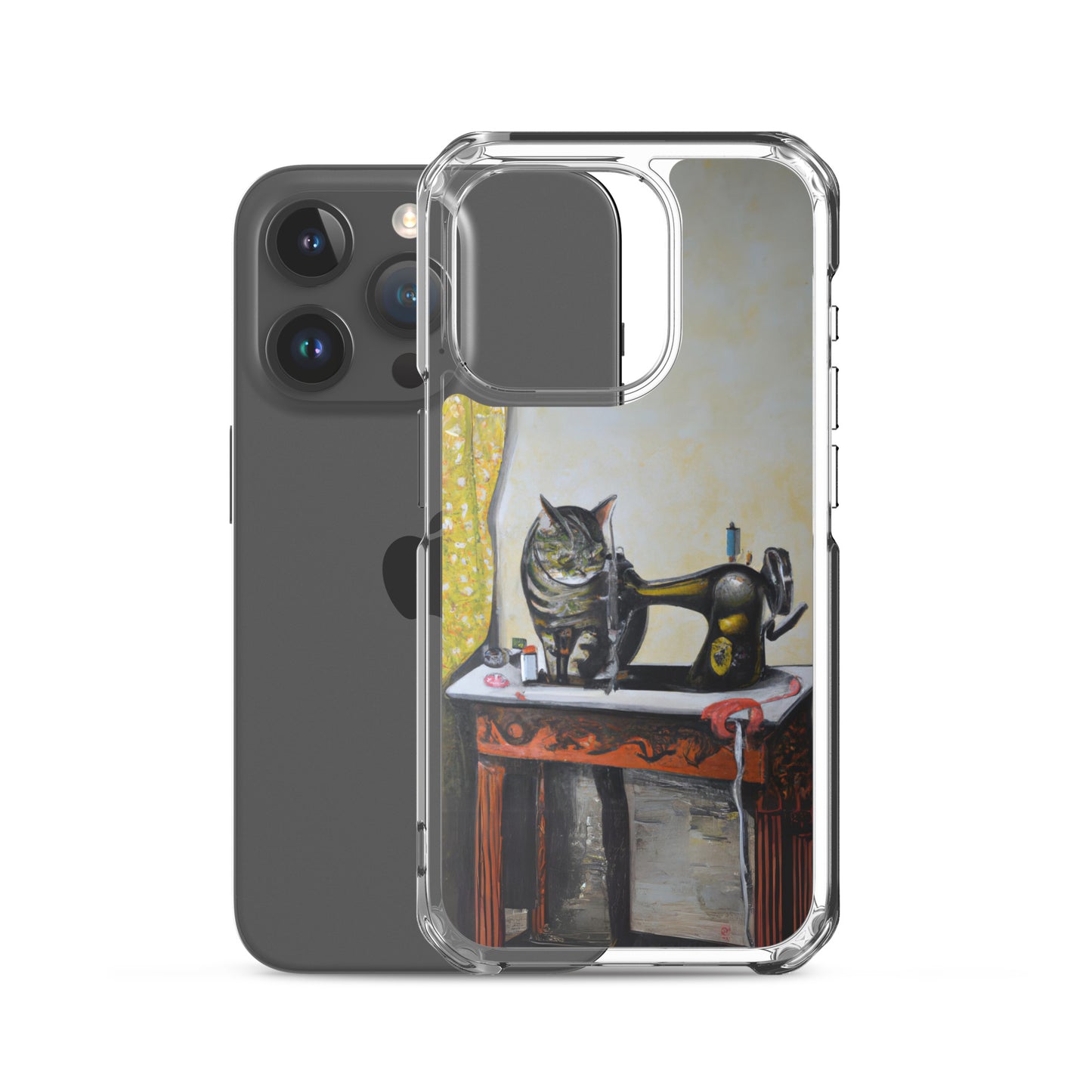 iPhone® Sewing Cats Clear Phone Case 1