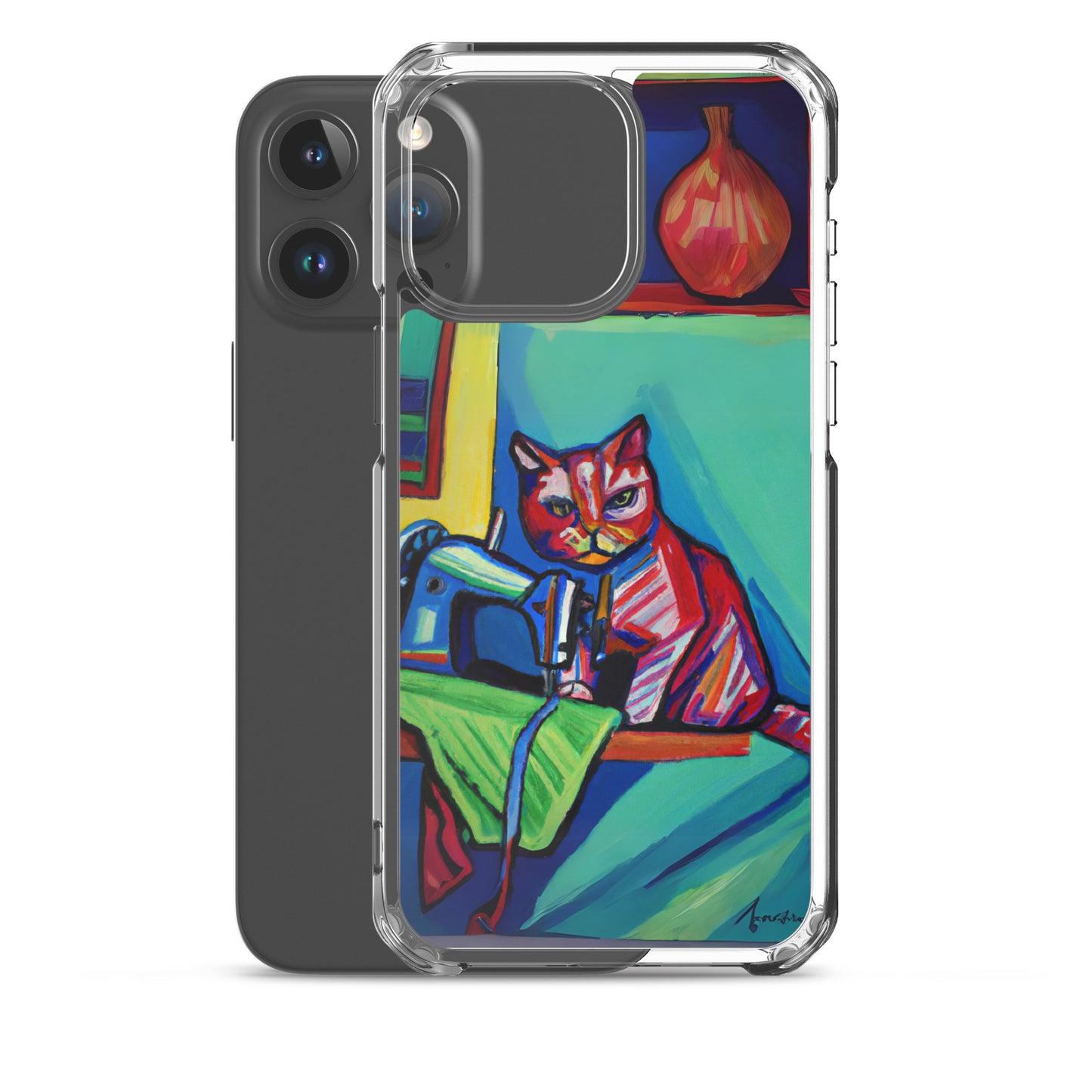 iPhone® "Sewing Cats" Clear Phone Case Design – The Perfect Gift for People who Love to Sew