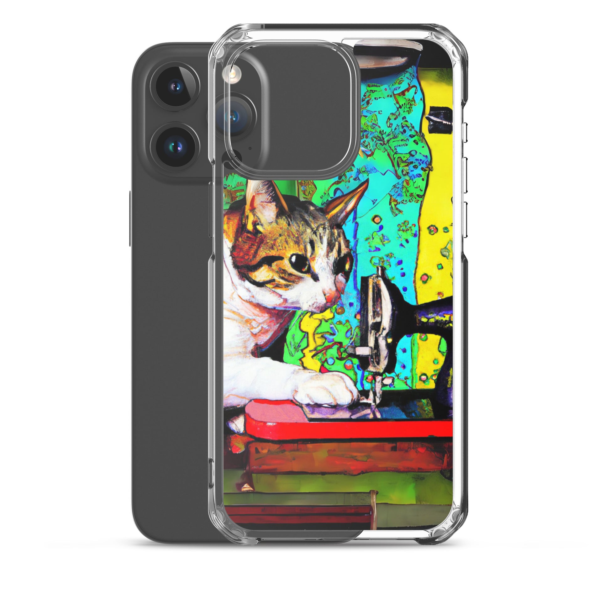 iPhone® "Sewing Cats" Clear Phone Case Design – The Perfect Gift for People who Love to Sew