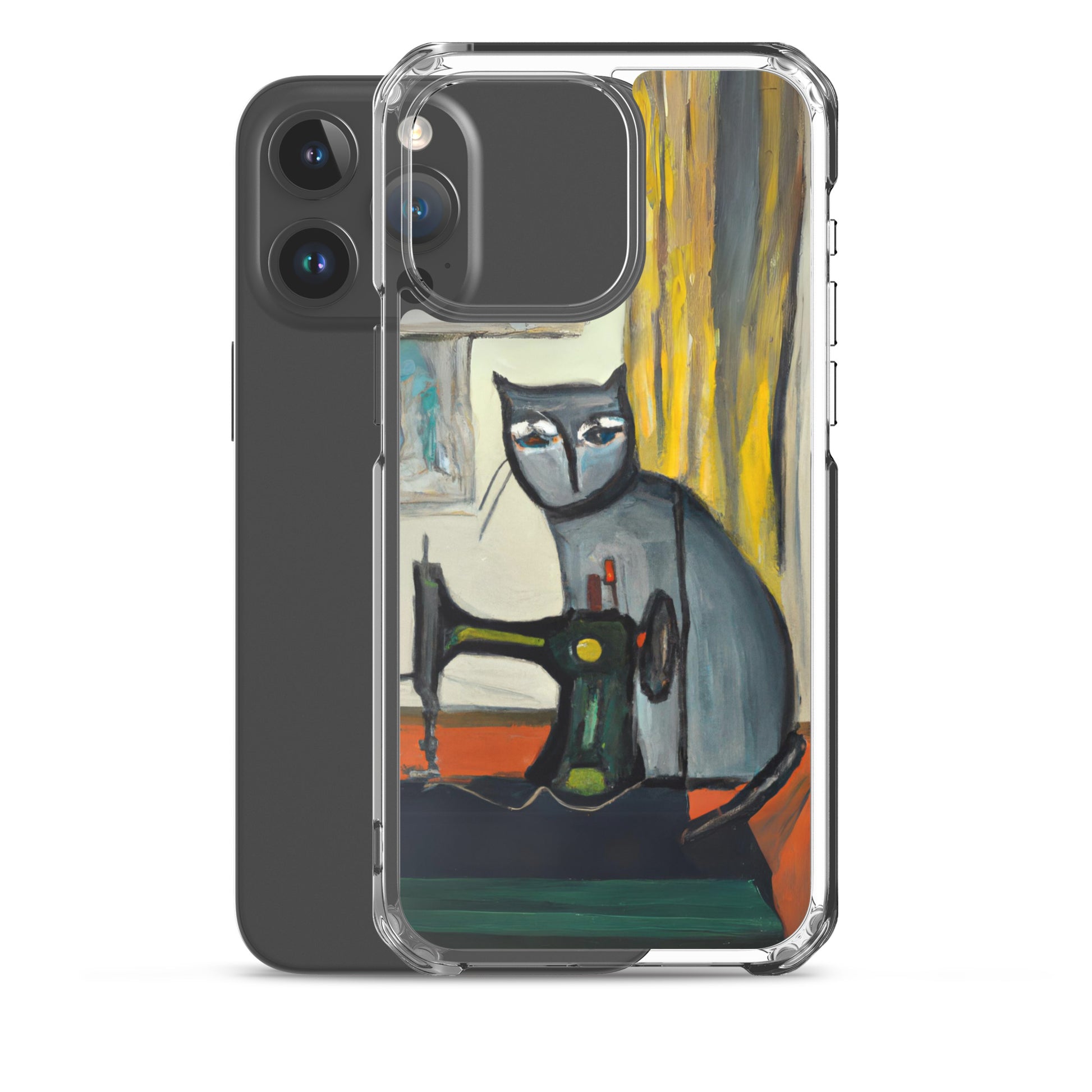 iPhone® "Sewing Cats" Clear Phone Case Design – The Perfect Gift for People who Love to Sew