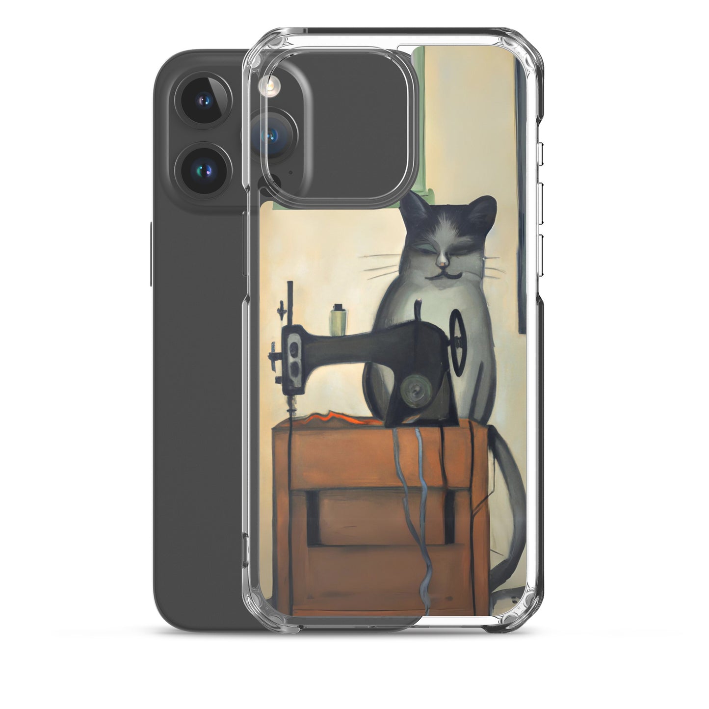 iPhone® "Sewing Cats" Clear Phone Case Design – The Perfect Gift for People who Love to Sew