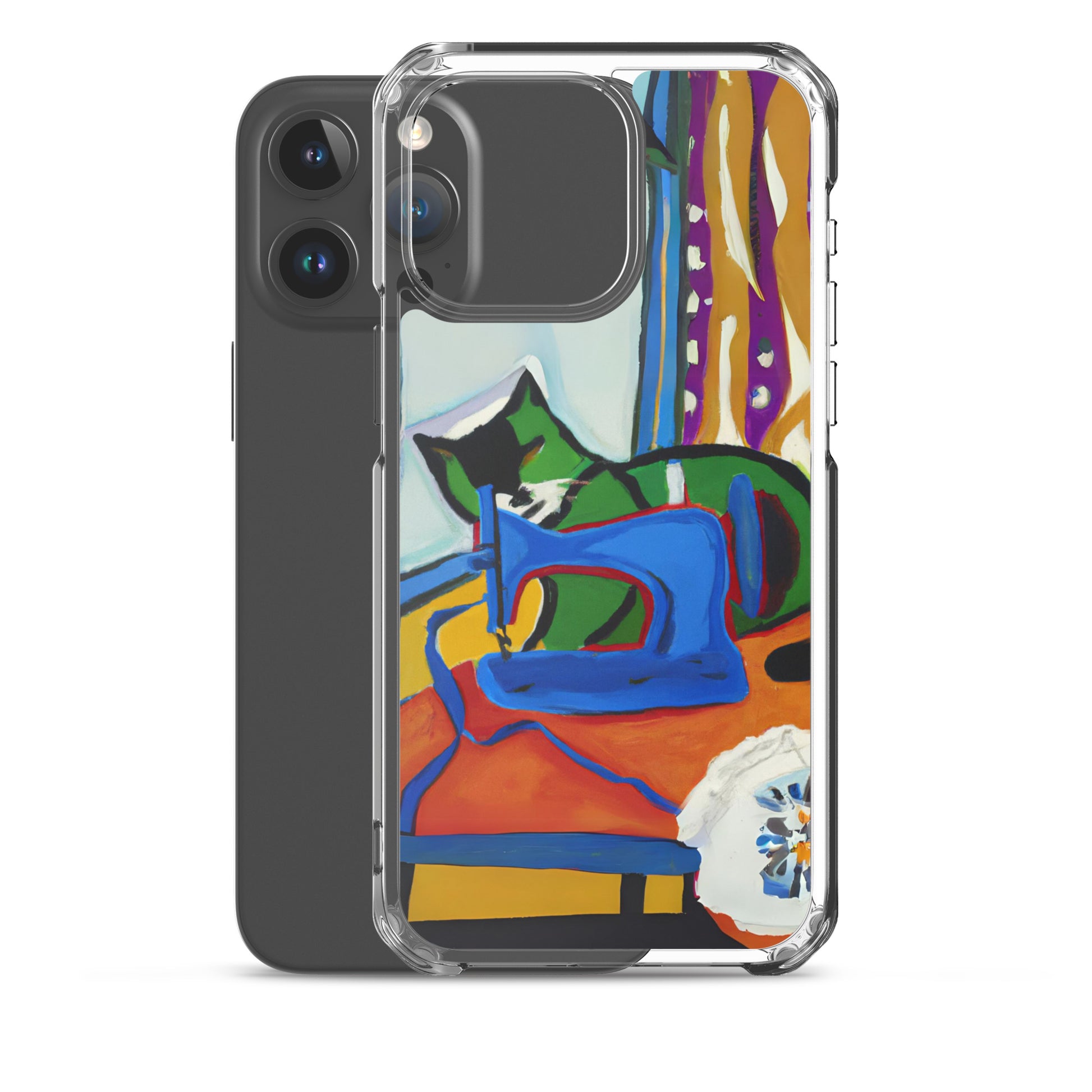 iPhone® "Sewing Cats" Clear Phone Case Design – The Perfect Gift for People who Love to Sew