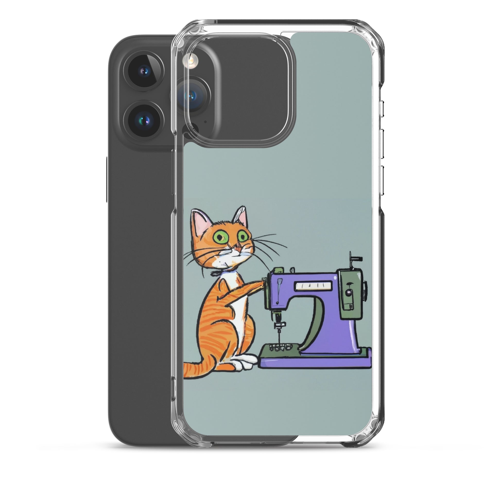 iPhone® "Sewing Cats" Clear Phone Case Design – The Perfect Gift for People who Love to Sew