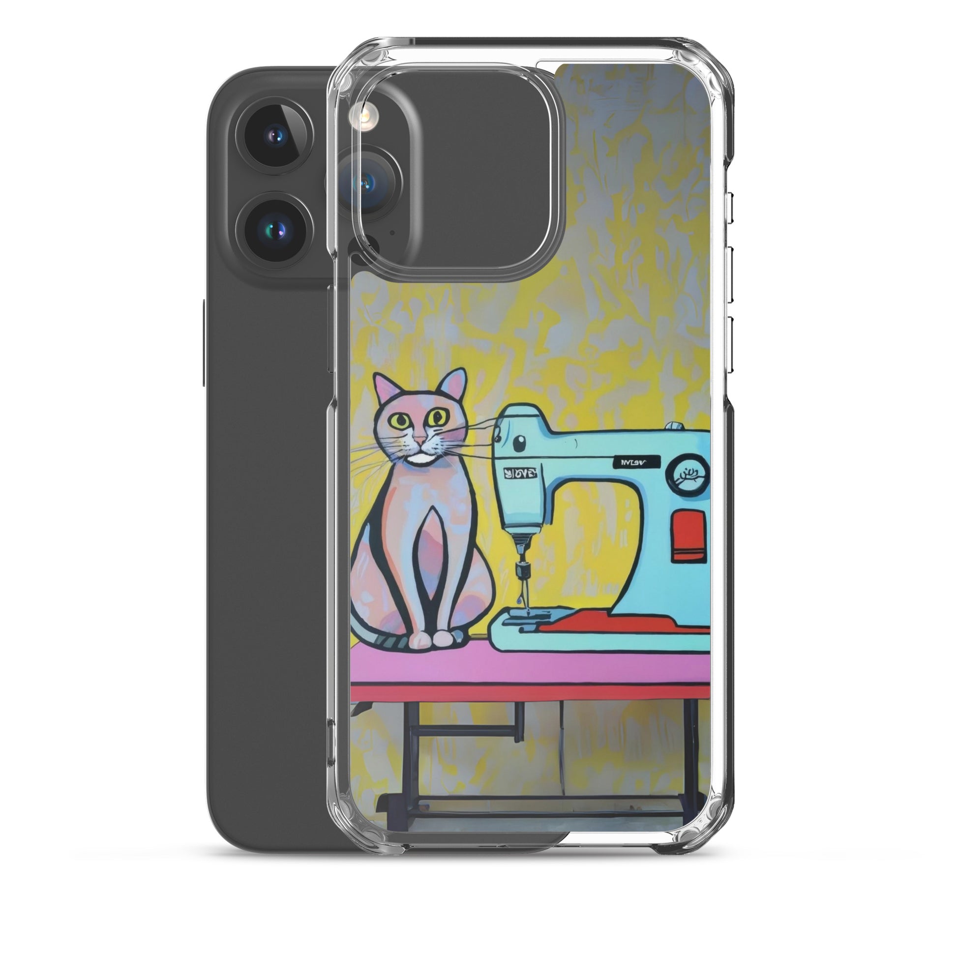 iPhone® "Sewing Cats" Clear Phone Case Design – The Perfect Gift for People who Love to Sew