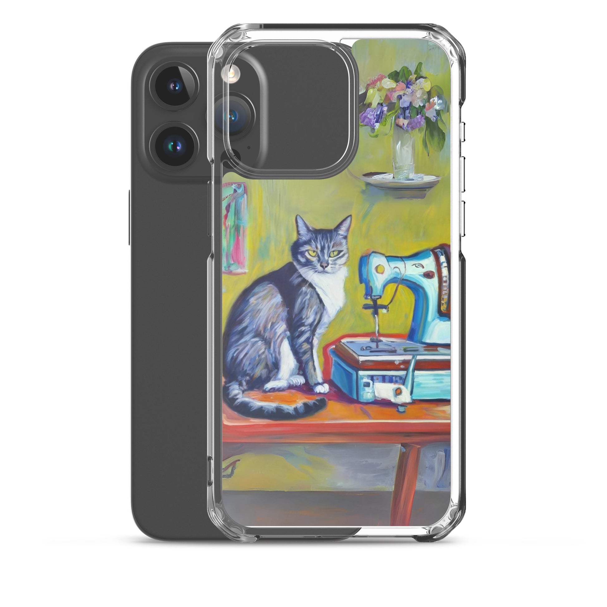 iPhone® "Sewing Cats" Clear Phone Case Design – The Perfect Gift for People who Love to Sew