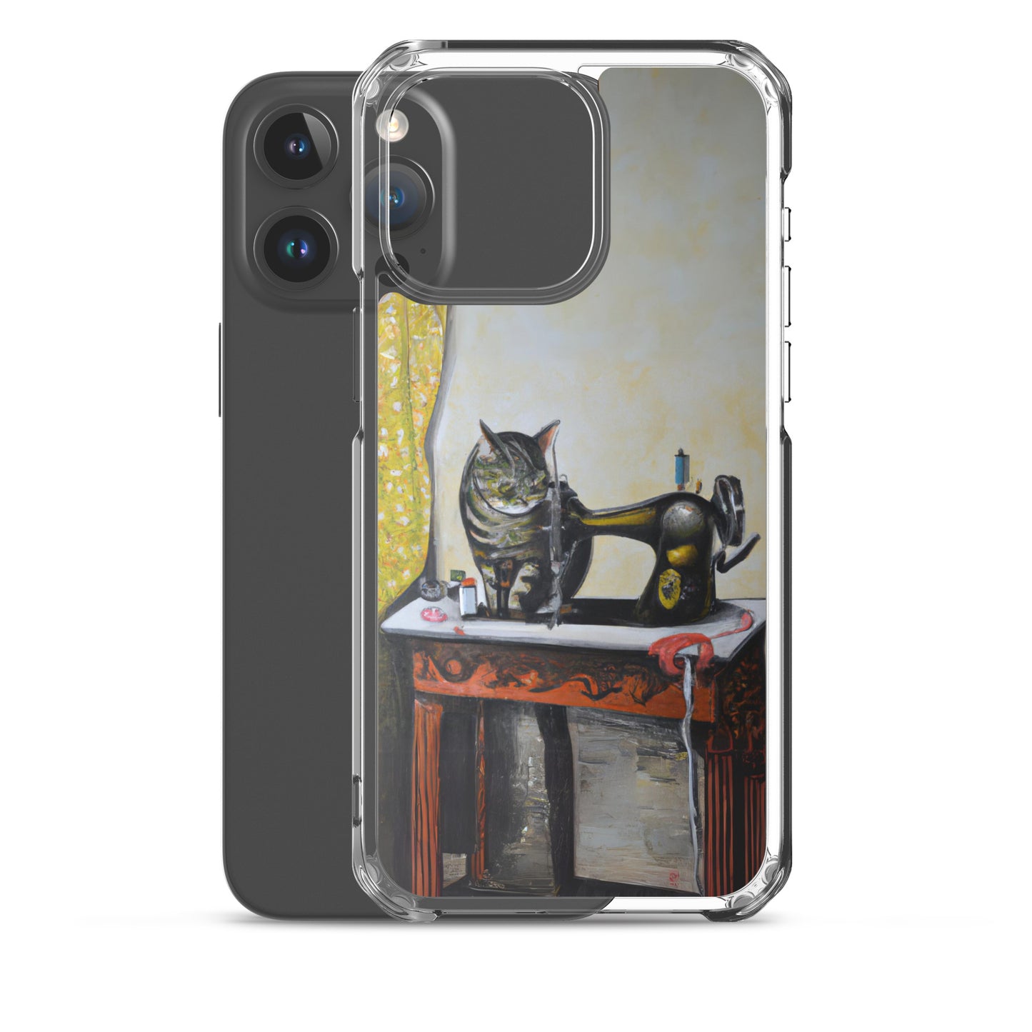 iPhone® Sewing Cats Clear Phone Case 1