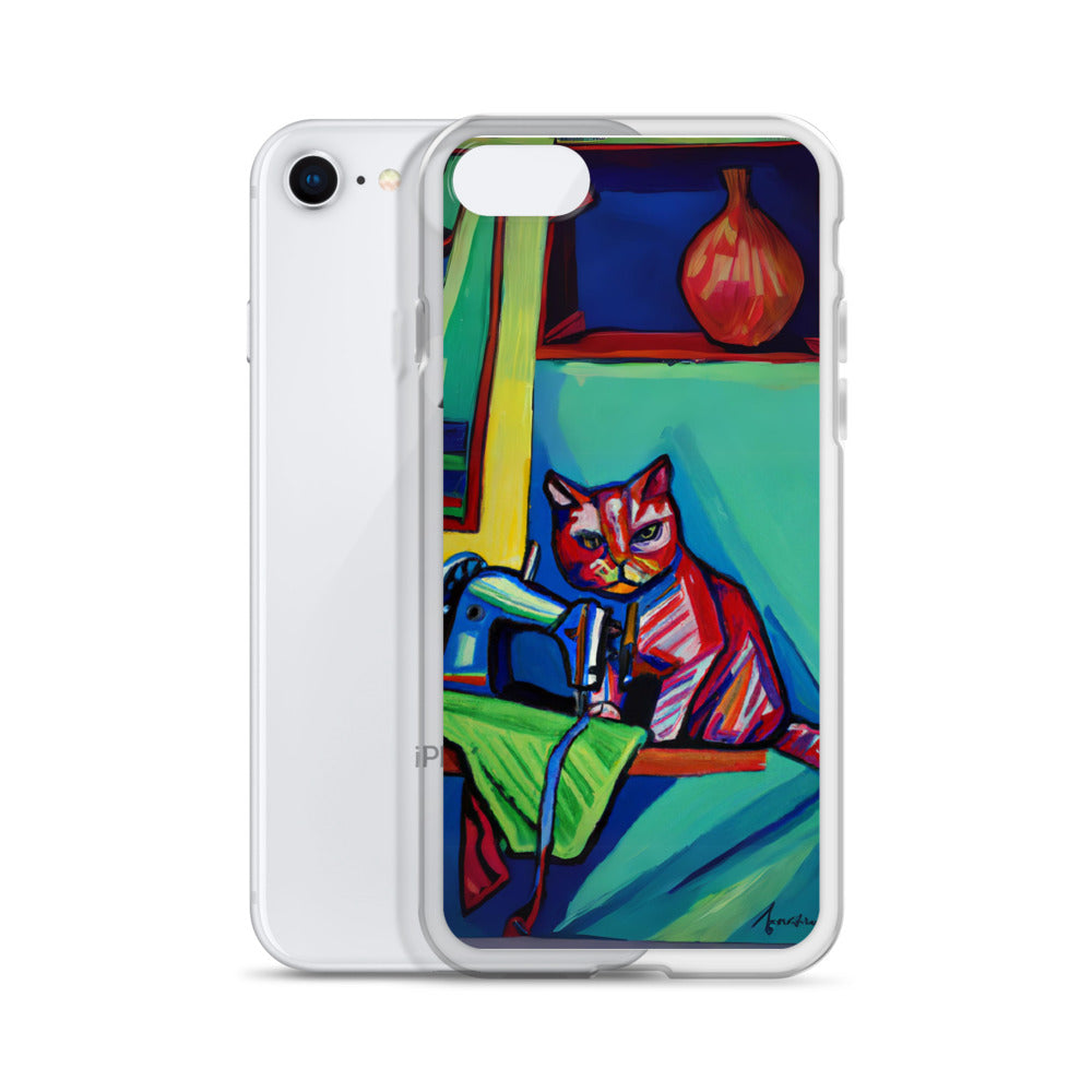 iPhone® "Sewing Cats" Clear Phone Case Design – The Perfect Gift for People who Love to Sew