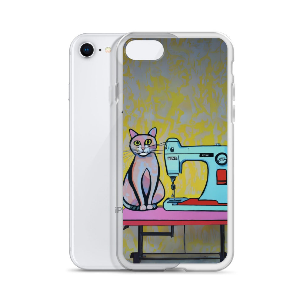 iPhone® "Sewing Cats" Clear Phone Case Design – The Perfect Gift for People who Love to Sew