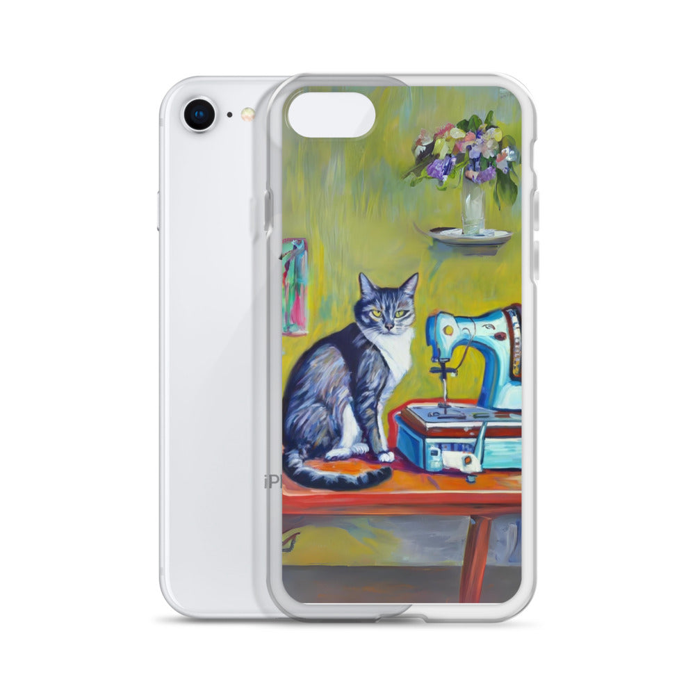 iPhone® "Sewing Cats" Clear Phone Case Design – The Perfect Gift for People who Love to Sew