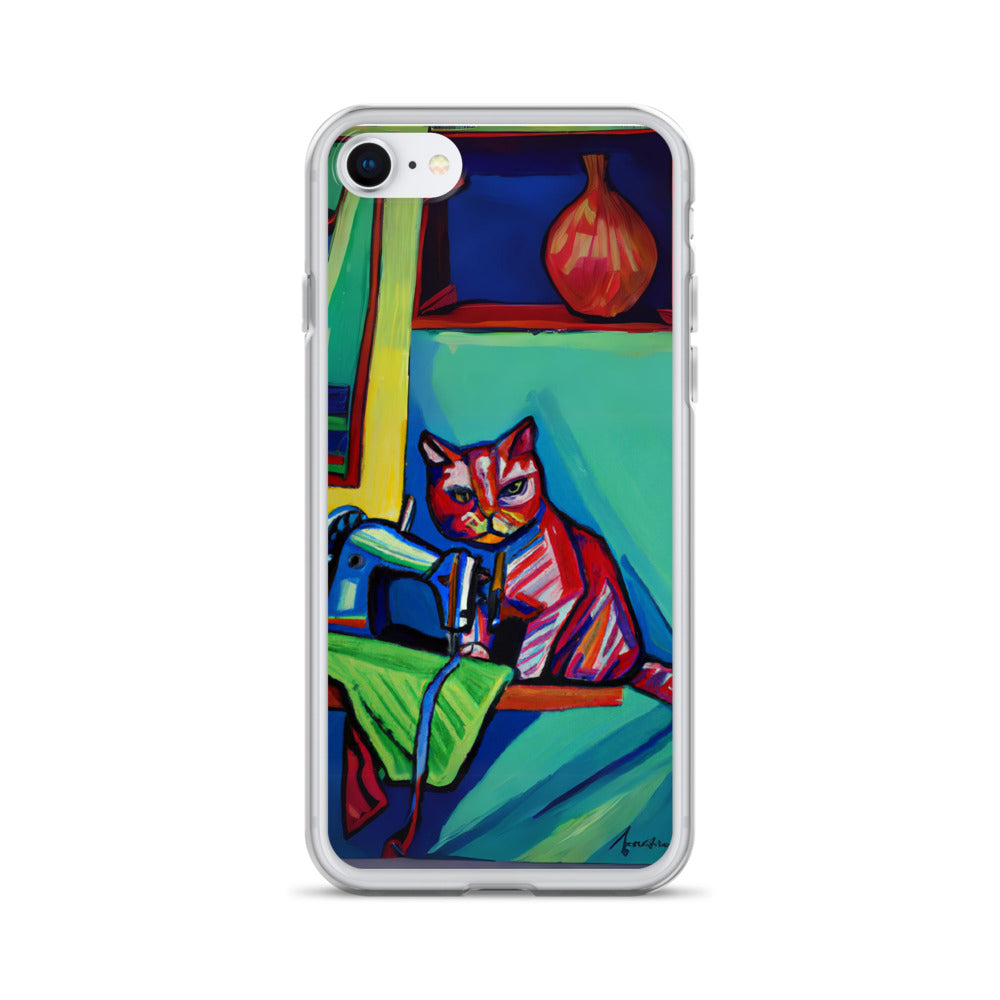 iPhone® "Sewing Cats" Clear Phone Case Design – The Perfect Gift for People who Love to Sew