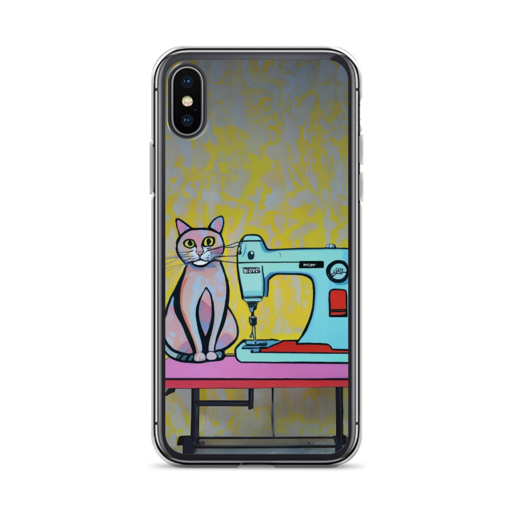 iPhone® "Sewing Cats" Clear Phone Case Design – The Perfect Gift for People who Love to Sew