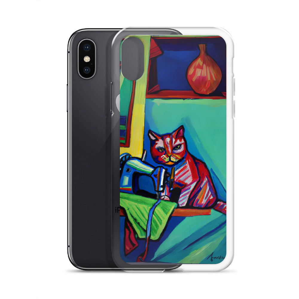 iPhone® "Sewing Cats" Clear Phone Case Design – The Perfect Gift for People who Love to Sew