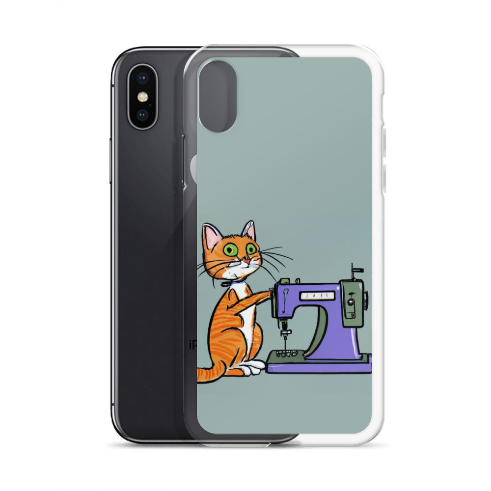 iPhone® "Sewing Cats" Clear Phone Case Design – The Perfect Gift for People who Love to Sew