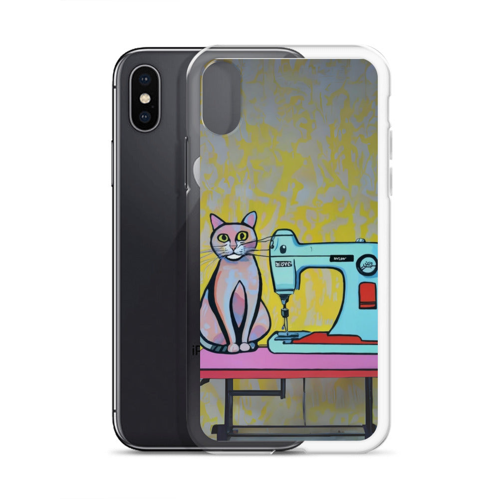 iPhone® "Sewing Cats" Clear Phone Case Design – The Perfect Gift for People who Love to Sew