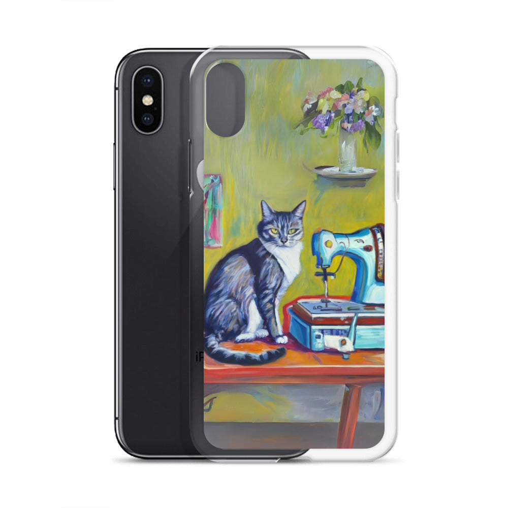 iPhone® "Sewing Cats" Clear Phone Case Design – The Perfect Gift for People who Love to Sew