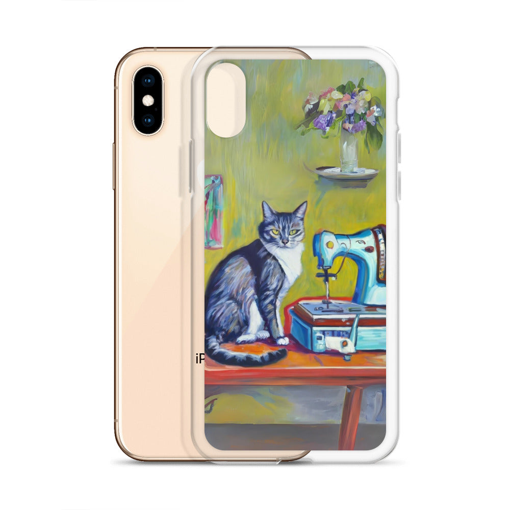 iPhone® "Sewing Cats" Clear Phone Case Design – The Perfect Gift for People who Love to Sew