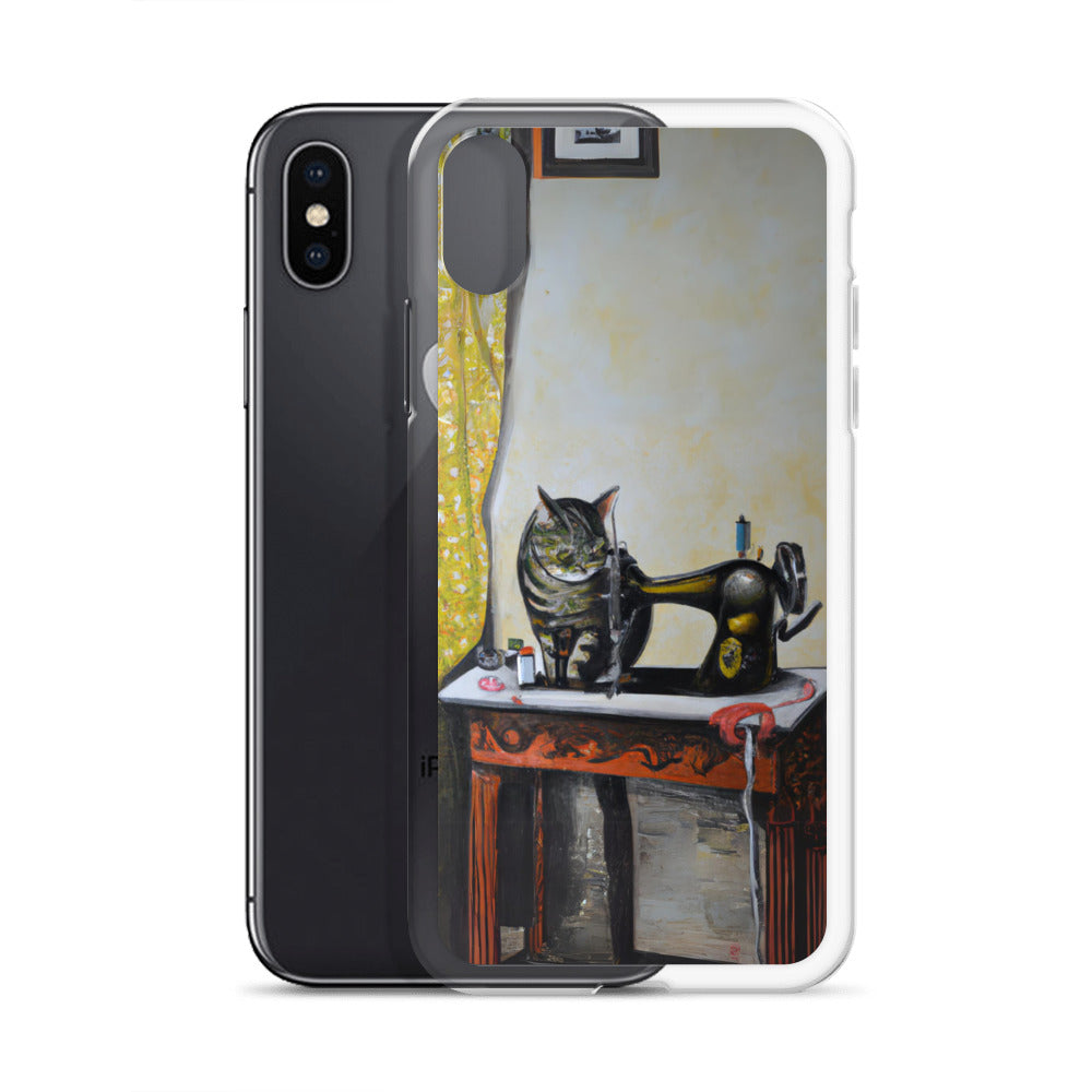 iPhone® Sewing Cats Clear Phone Case 1