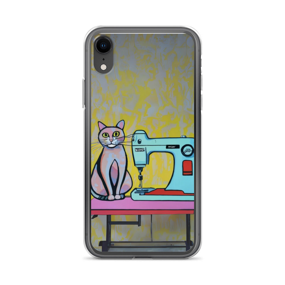 iPhone® "Sewing Cats" Clear Phone Case Design – The Perfect Gift for People who Love to Sew