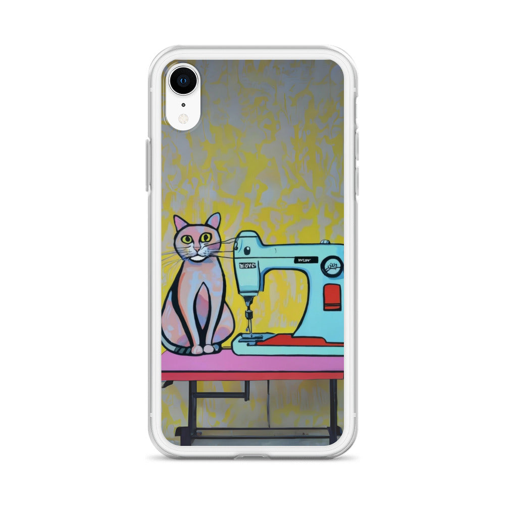 iPhone® "Sewing Cats" Clear Phone Case Design – The Perfect Gift for People who Love to Sew