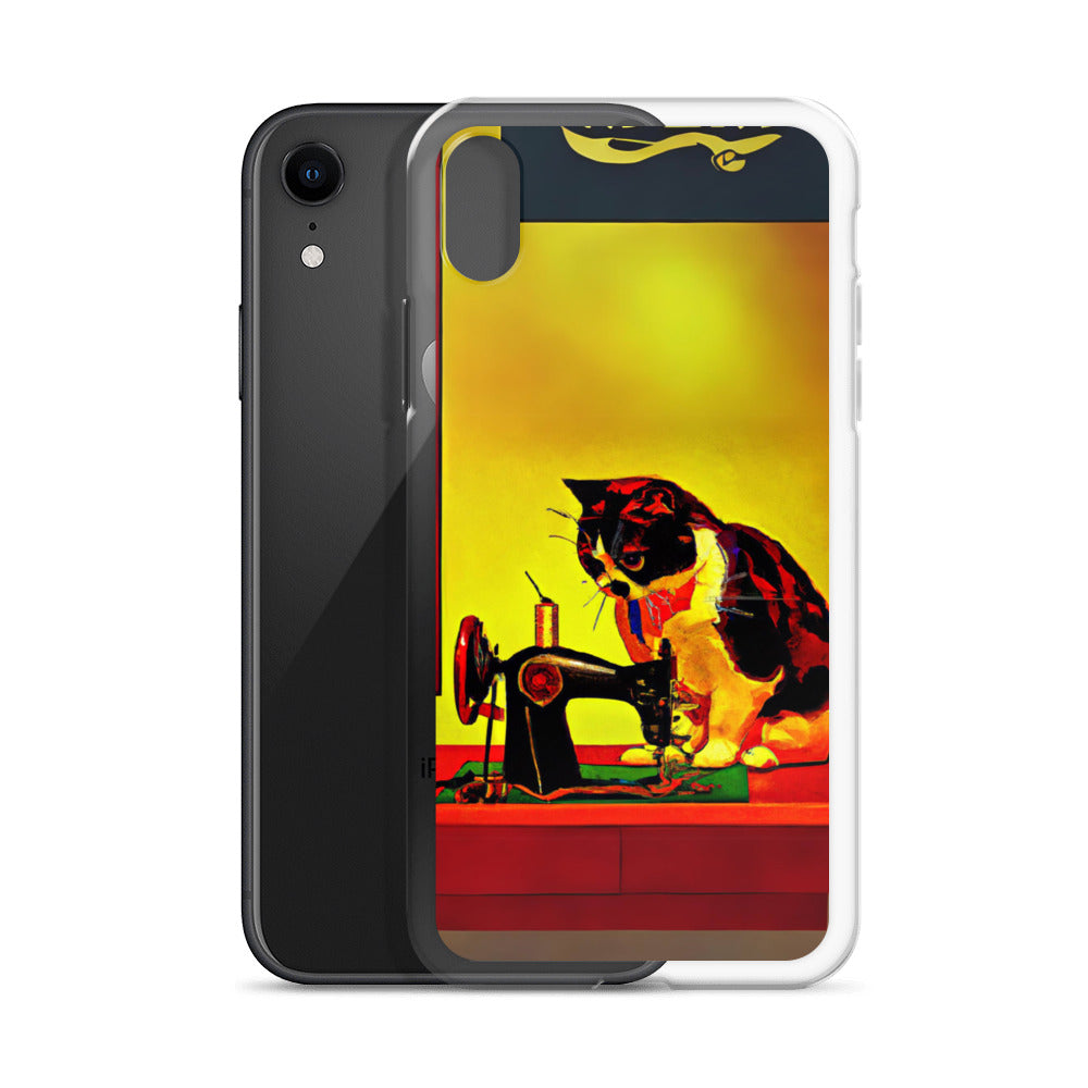 iPhone® "Sewing Cats" Clear Phone Case Design – The Perfect Gift for People who Love to Sew