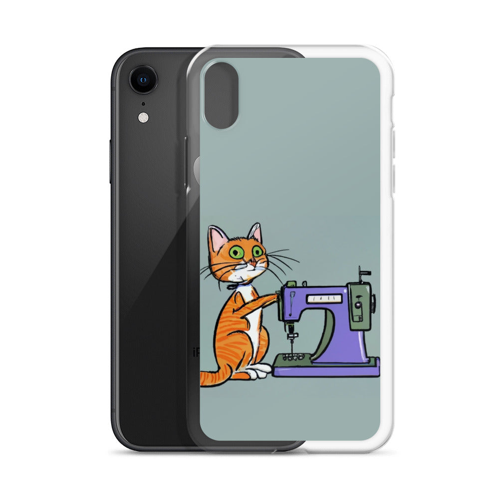 iPhone® "Sewing Cats" Clear Phone Case Design – The Perfect Gift for People who Love to Sew