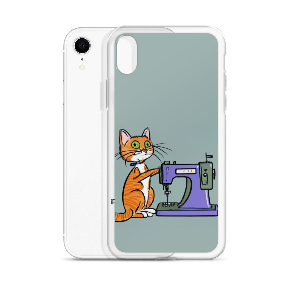 iPhone® "Sewing Cats" Clear Phone Case Design – The Perfect Gift for People who Love to Sew