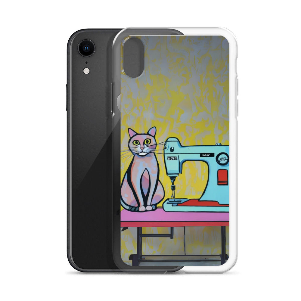 iPhone® "Sewing Cats" Clear Phone Case Design – The Perfect Gift for People who Love to Sew