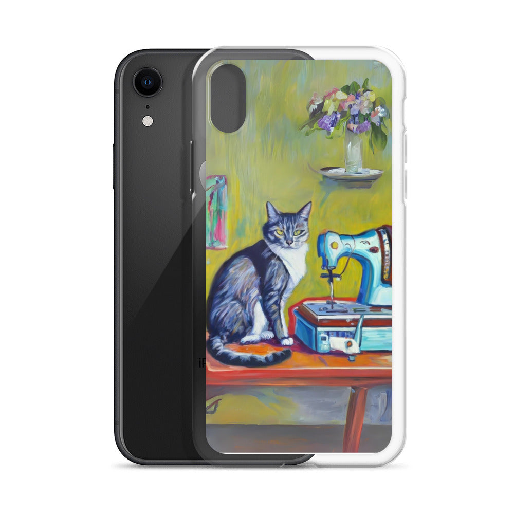 iPhone® "Sewing Cats" Clear Phone Case Design – The Perfect Gift for People who Love to Sew