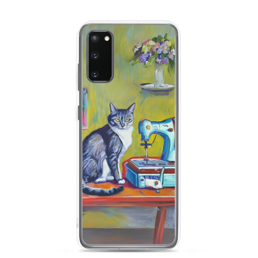 Samsung® Galaxy "Sewing Cats" Clear Phone Case Design – The Perfect Gift for People who Love to Sew