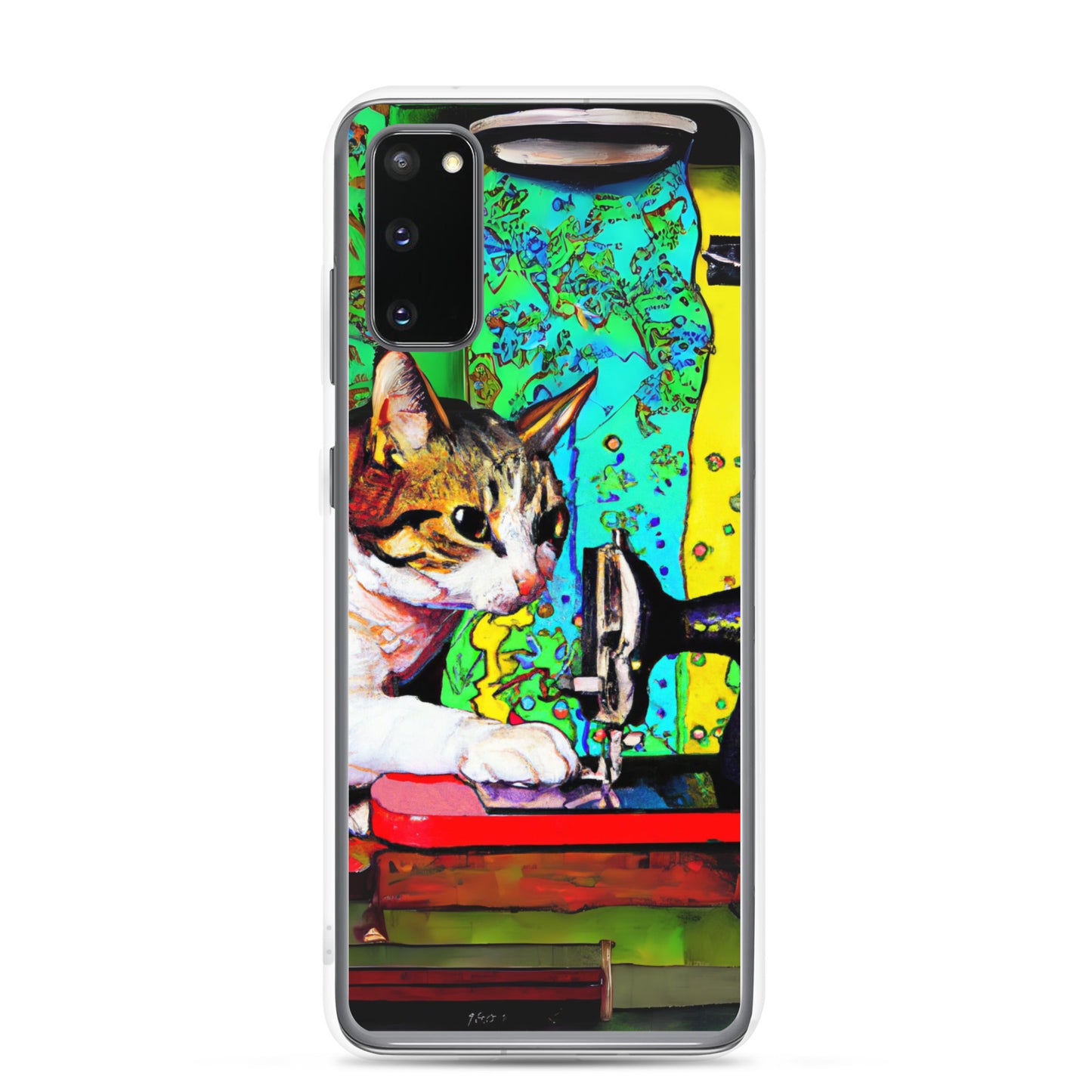 Samsung® Galaxy s20 "Sewing Cats" Clear Phone Case Design – The Perfect Gift for People who Love to Sew