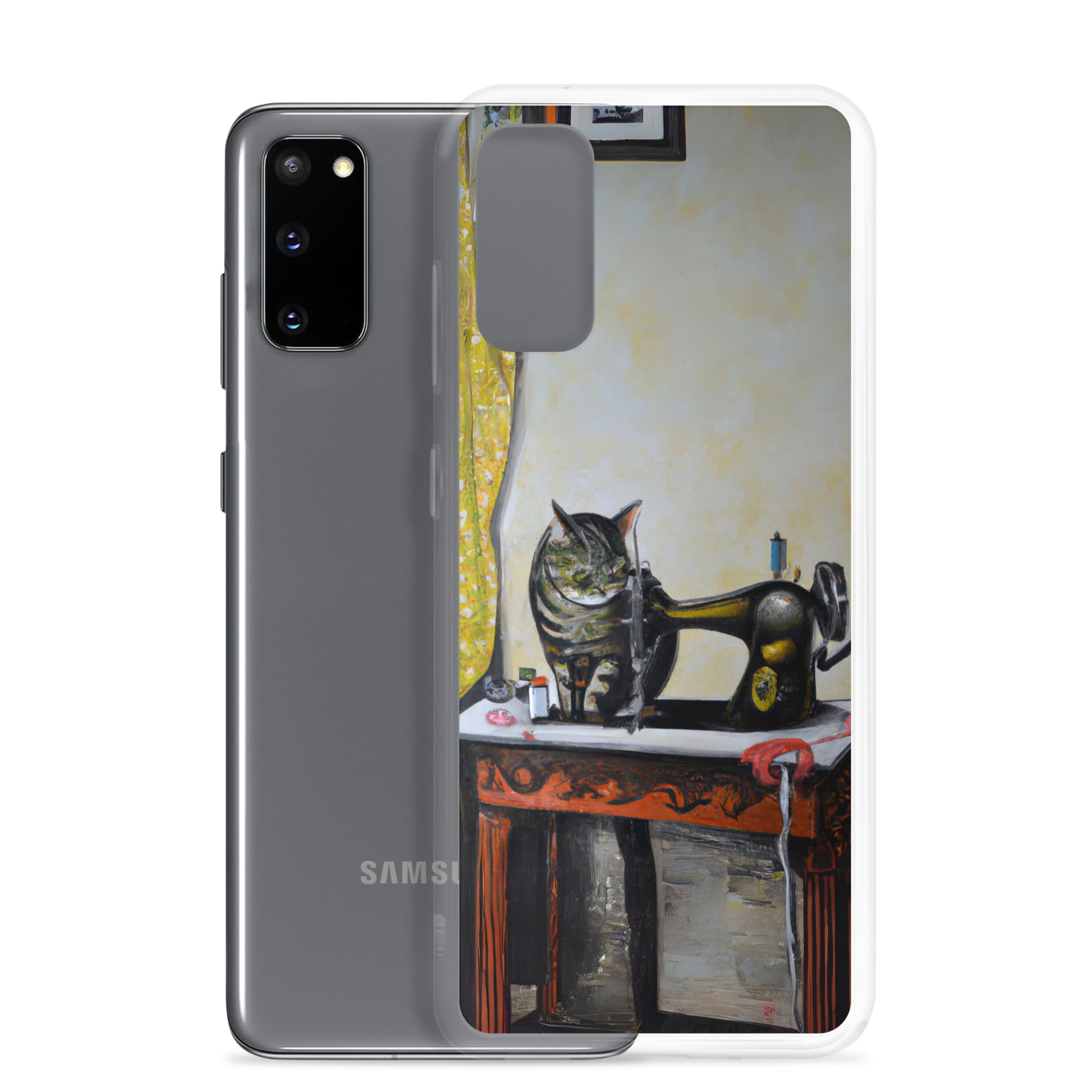 Samsung® Galaxy "Sewing Cats" Clear Phone Case Design – The Perfect Gift for People who Love to Sew