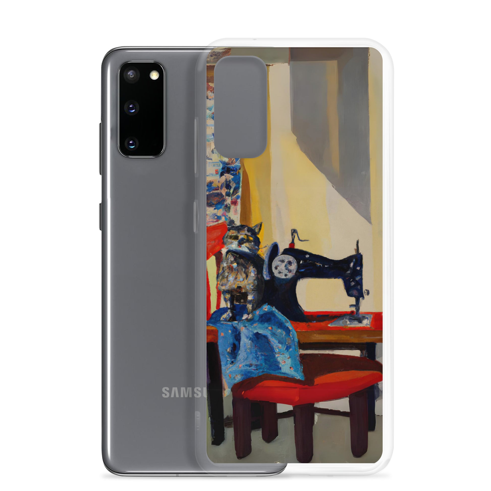 Samsung® Galaxy "Sewing Cats" Clear Phone Case Design – The Perfect Gift for People who Love to Sew